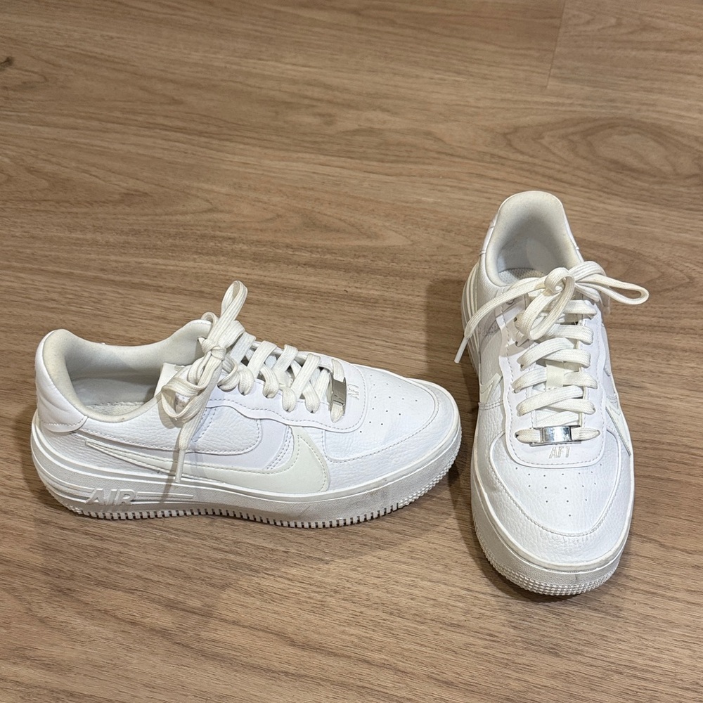 Nike White Air Force One Platform Sneakers
